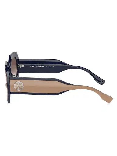 Tory Burch Women's Miller 55MM Geometric Sunglasses - Tan | Thumbnail 4 Tory Burch Women's Miller 55MM Geometric Sunglasses - Tan | Thumbnail 4
