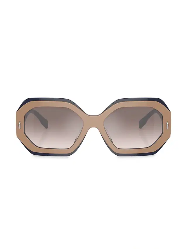 Tory Burch Women's Miller 55MM Geometric Sunglasses - Tan