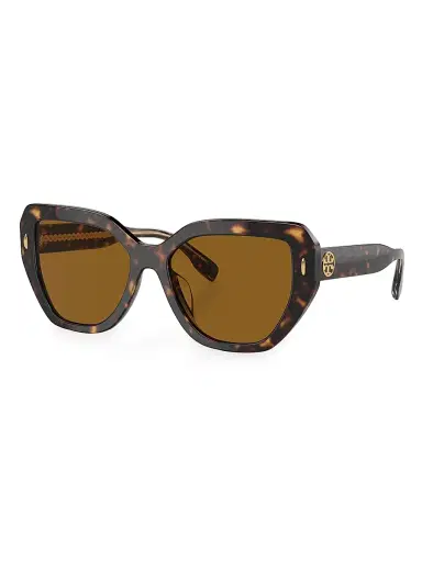 Tory Burch Women's Miller 55MM Oversized Cat-Eye Sunglasses - Dark Tortoise | Thumbnail 2