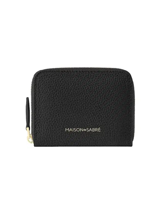 Maison de Sabre Women's  Leather Zipped Wallet - Black Caviar