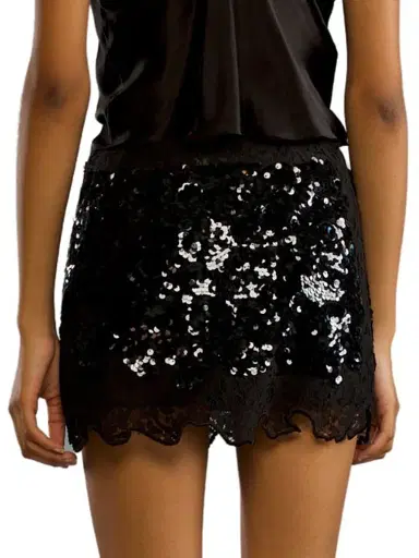 Cynthia Rowley Women's Lace Sequin Skirt - Black | Thumbnail 5 Cynthia Rowley Women's Lace Sequin Skirt - Black | Thumbnail 5