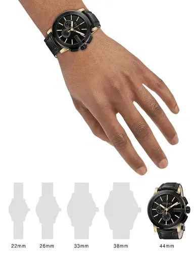 Gucci Men's G-Chrono Collection PVD & Leather Strap Watch - Black Gold | Thumbnail 2