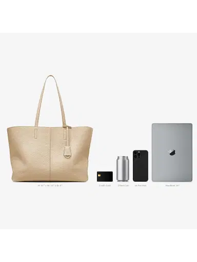 MAISON de SABRÉ Women's Leather Zipped Soft Tote Bag - Saharan | Thumbnail 8
