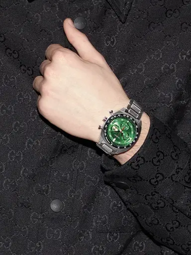 Gucci Men's Interlocking G Stainless Steel Chronograph Watch/41MM - Green Steel Black | Thumbnail 2