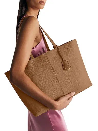 MAISON de SABRÉ Women's Leather Snap Soft Tote Bag - Sandstone Lily | Thumbnail 2