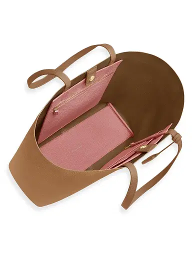 MAISON de SABRÉ Women's Leather Snap Soft Tote Bag - Sandstone Lily | Thumbnail 5