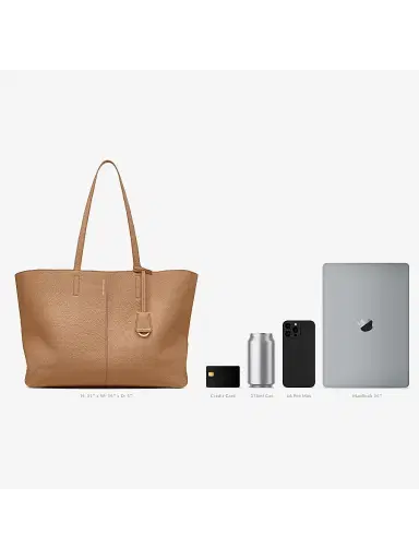 MAISON de SABRÉ Women's Leather Snap Soft Tote Bag - Sandstone Lily | Thumbnail 7
