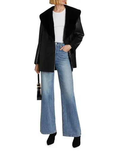 Mercer Collective Women's Faux Fur Faux Leather Jacket - Black | Thumbnail 2
