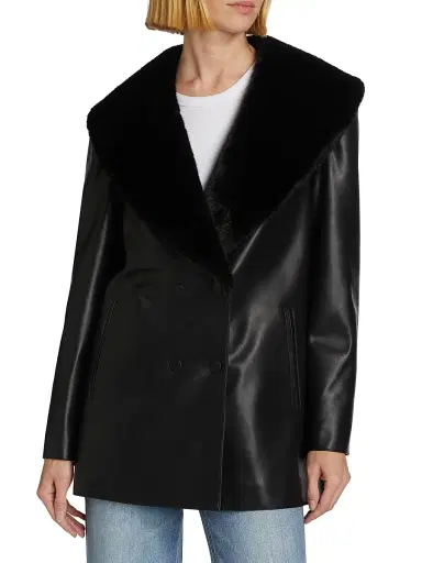 Mercer Collective Women's Faux Fur Faux Leather Jacket - Black | Thumbnail 3