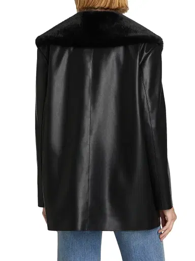 Mercer Collective Women's Faux Fur Faux Leather Jacket - Black | Thumbnail 5