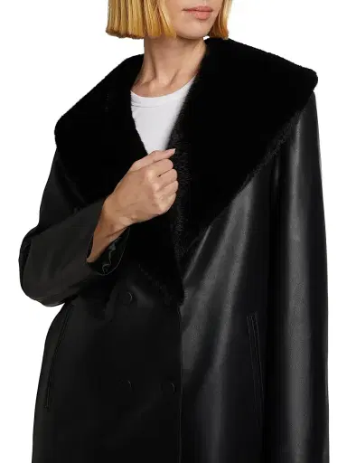 Mercer Collective Women's Faux Fur Faux Leather Jacket - Black | Thumbnail 6