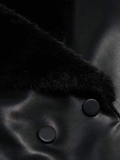Mercer Collective Women's Faux Fur Faux Leather Jacket - Black | Thumbnail 7