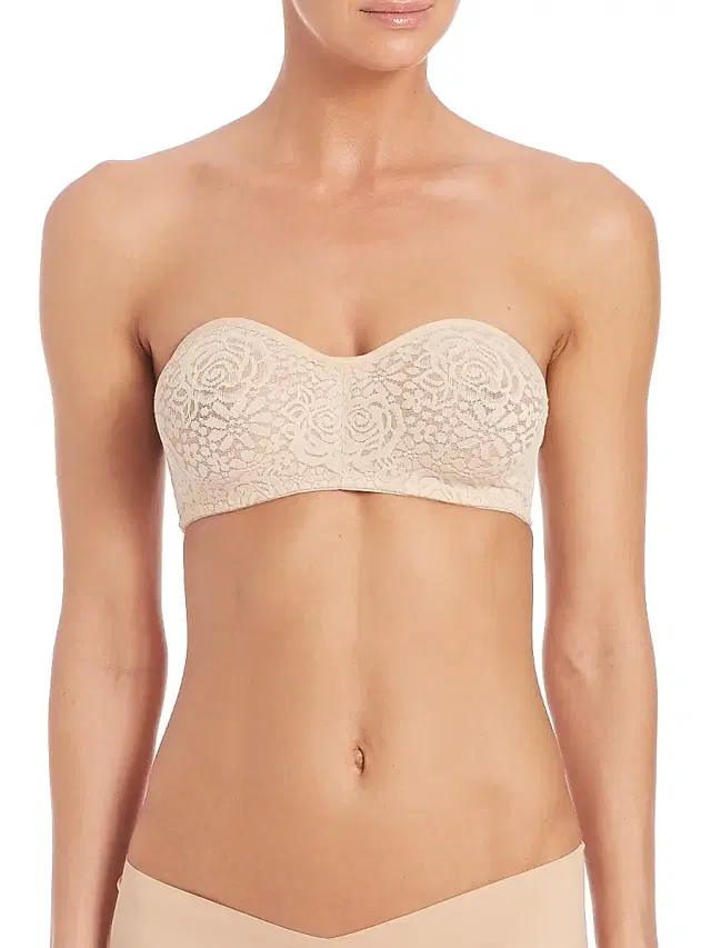 Women's Halo Lace Strapless Bra - Sand