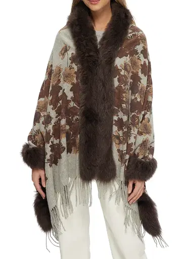 Gorski Women's Double Face Cashmere Stole - Brown Print | Thumbnail 3