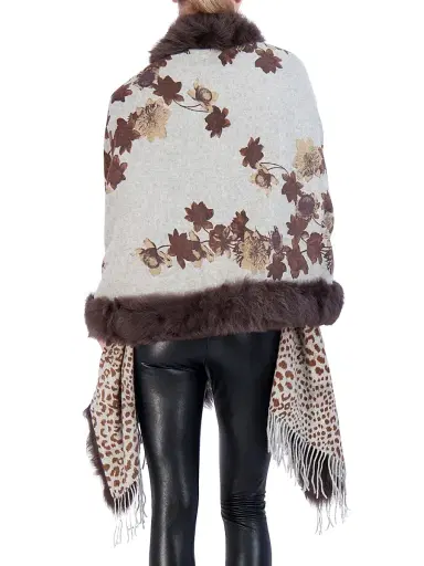 Gorski Women's Double Face Cashmere Stole - Brown Print | Thumbnail 5