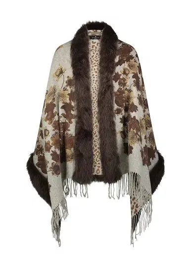 Gorski Women's Double Face Cashmere Stole - Brown Print | Thumbnail 1