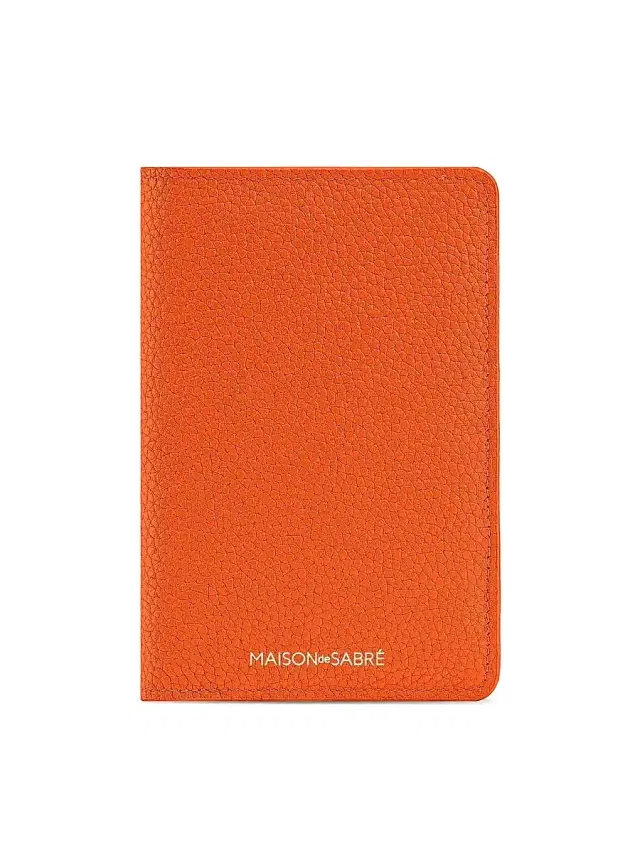 Maison de Sabre Leather Passport Holder - Manhattan Orange