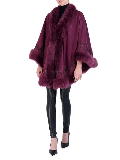 Gorski Women's Embroidered Wool and Cashmere Cape | Thumbnail 2 Gorski Women's Embroidered Wool and Cashmere Cape | Thumbnail 2