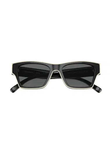 Tory Burch Women's 53MM Rectangular Sunglasses - Black Grey | Thumbnail 5 Tory Burch Women's 53MM Rectangular Sunglasses - Black Grey | Thumbnail 5