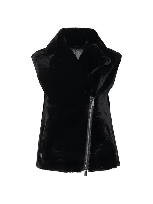 Gorski Women's Select Shearling Lamb Zip Vest - Black