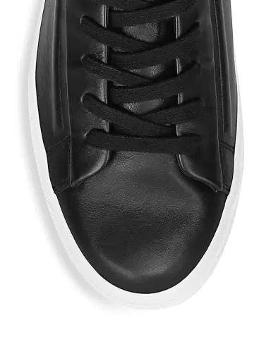 Vince Men's Fynn Leather High-Top Sneakers - Black | Thumbnail 4 Vince Men's Fynn Leather High-Top Sneakers - Black | Thumbnail 4