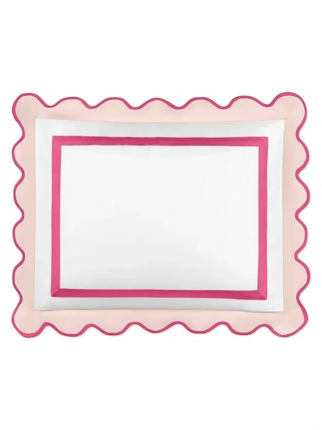 Home Treasures Portofino Sateen Euro Sham - White Pink European
