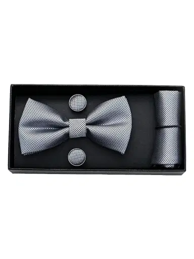 Moustache Crosshatch Bow Tie Set | Thumbnail 1 Moustache Crosshatch Bow Tie Set | Thumbnail 1