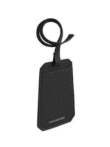 Maison de Sabre Men's Leather Luggage Tag - Black Caviar | Thumbnail 3