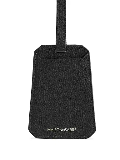 Maison de Sabre Men's Leather Luggage Tag - Black Caviar | Thumbnail 4