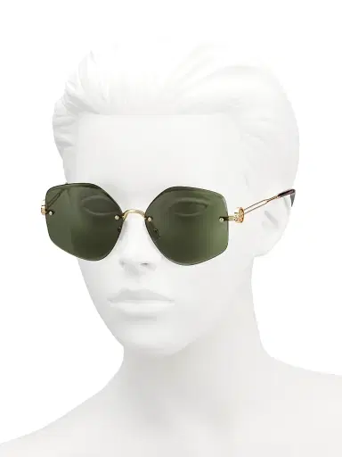 Tory Burch Women's 58MM Geometric Sunglasses - Green Gold | Thumbnail 3
