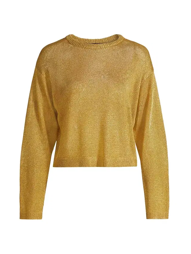 Women's Metallic Crewneck Sweater - Gold