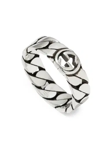 Gucci Women's Sterling Silver Interlocking G Ring - Silver | Thumbnail 3 Gucci Women's Sterling Silver Interlocking G Ring - Silver | Thumbnail 3