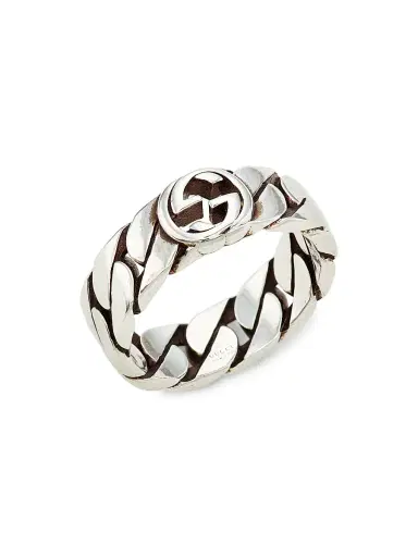 Gucci Women's Sterling Silver Interlocking G Ring - Silver | Thumbnail 1 Gucci Women's Sterling Silver Interlocking G Ring - Silver | Thumbnail 1
