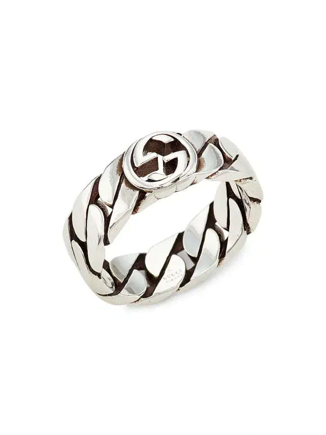 Women's Sterling Silver Interlocking G Ring - Silver