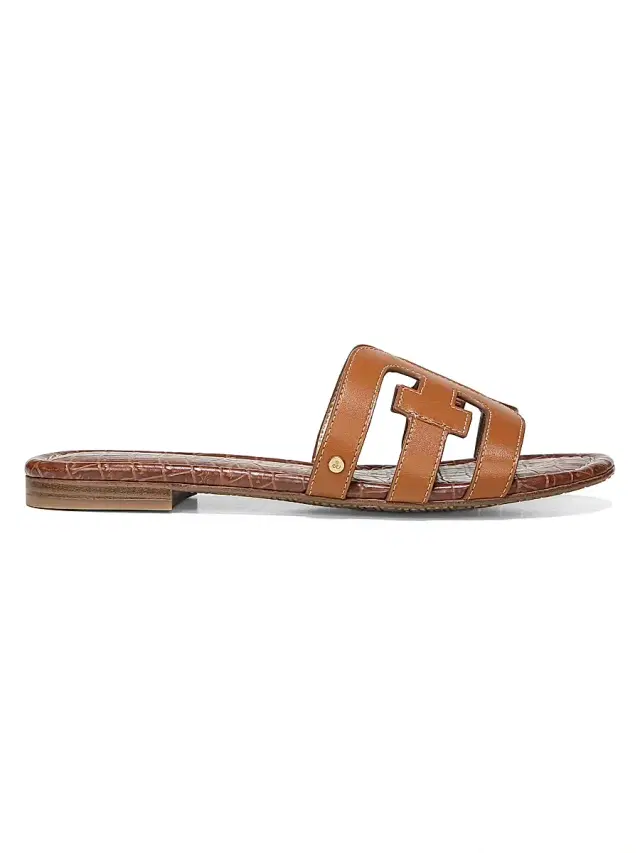 Sam Edelman Women's Bay Flat Leather Sandals - Brown - Size 5.5