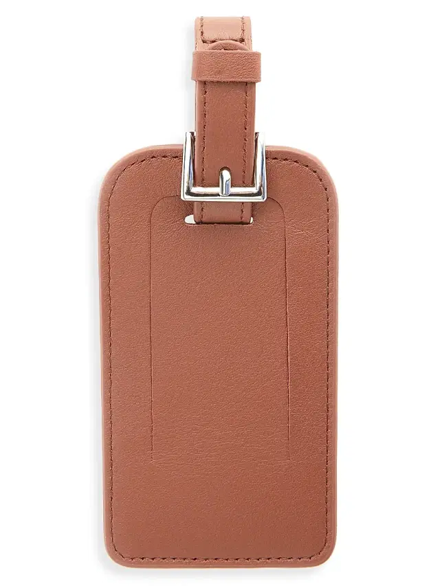 Women's Leather Luggage Tag - Tan
