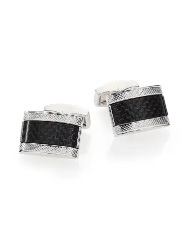 Tateossian Men's Brass & Carbon Fibre Cuff Links | Thumbnail 1
