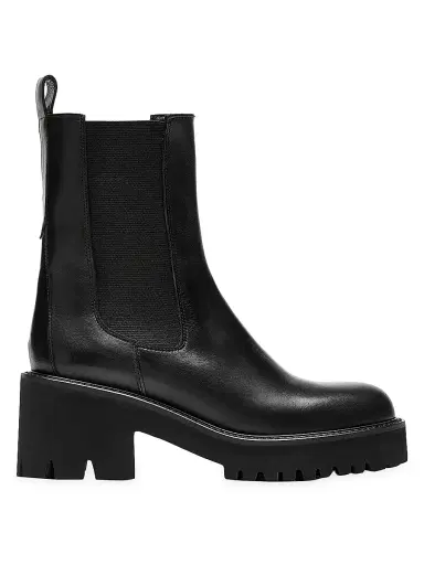La Canadienne Women's Teddy 70MM Waterproof Leather Booties - Black | Thumbnail 1