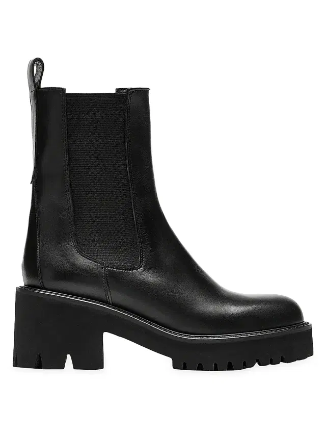 Women's Teddy 70MM Waterproof Leather Booties - Black