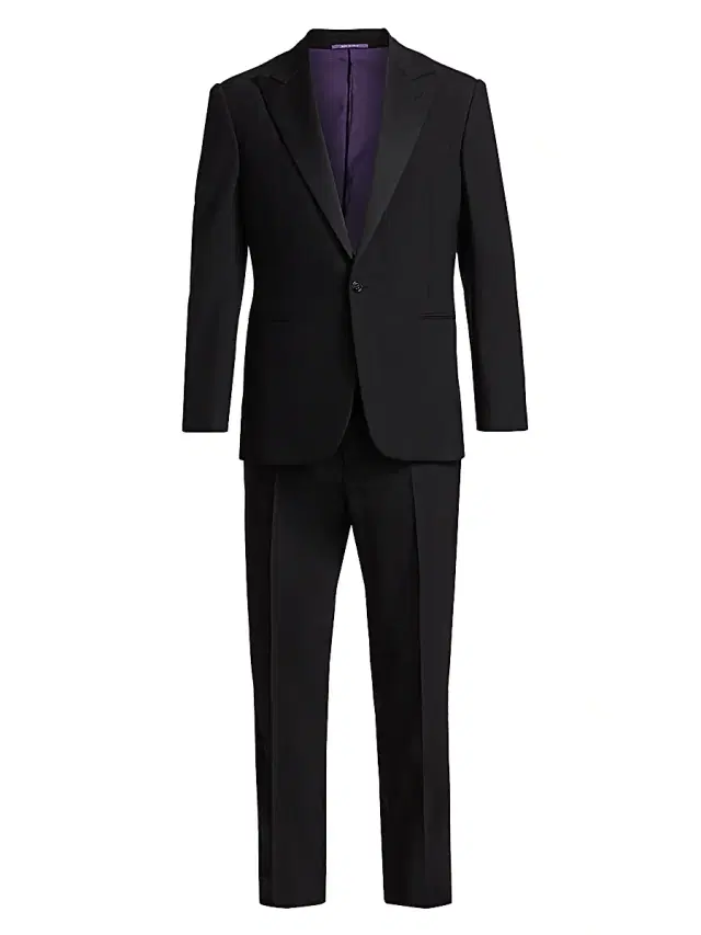Men's Gregory Wool Barathea Peak Tuxedo - Black