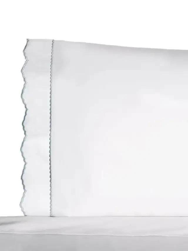 Sferra Pettine Sheets & Pillowcases Collection - White Sky Full