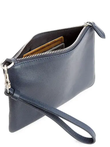 Royce New York Men's Leather Wristlet - Navy Blue | Thumbnail 3 Royce New York Men's Leather Wristlet - Navy Blue | Thumbnail 3