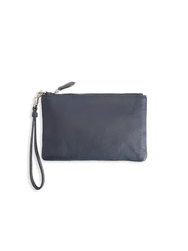 Royce New York Men's Leather Wristlet - Navy Blue | Thumbnail 1 Royce New York Men's Leather Wristlet - Navy Blue | Thumbnail 1