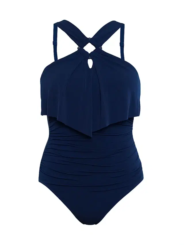 Women's Liza Square-Cut One-Piece Swimsuit - Navy