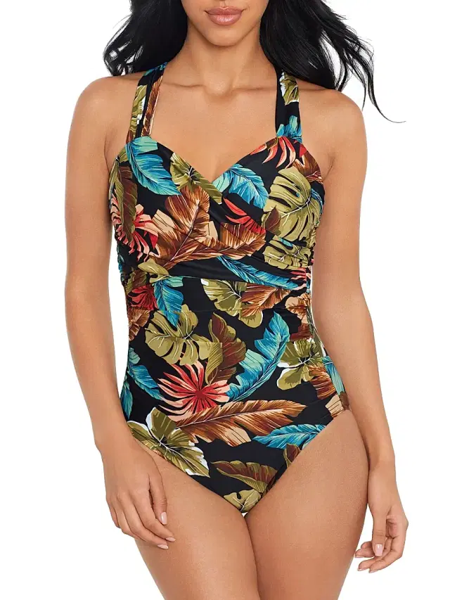 Magicsuit Women's Aloe Nico Palm One-Piece Swimsuit - Black Multi