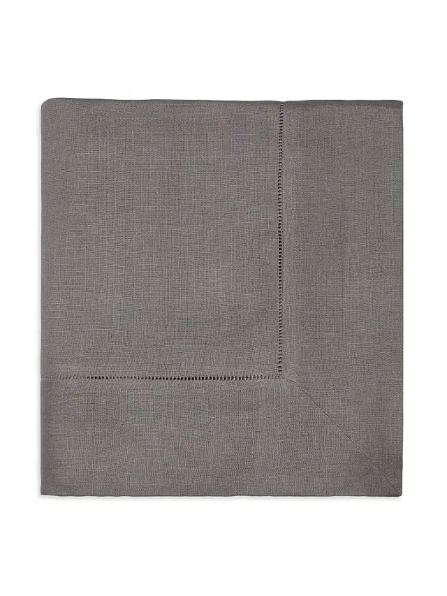 Sferra Festival Round Linen Tablecloth - Grey