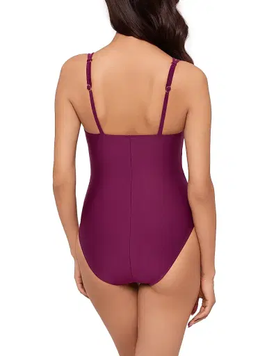 Magicsuit Women's Obi One Saki Tie-Waist One-Piece Swimsuit - Boysenberry - Size 16 | Thumbnail 4