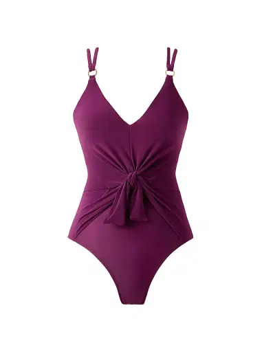 Magicsuit Women's Obi One Saki Tie-Waist One-Piece Swimsuit - Boysenberry - Size 16 | Thumbnail 1