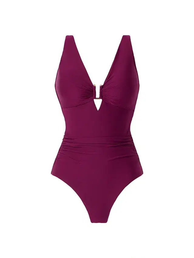 Women's Marquis Kristi Ruched One-Piece Swimsuit - Boysenberry
