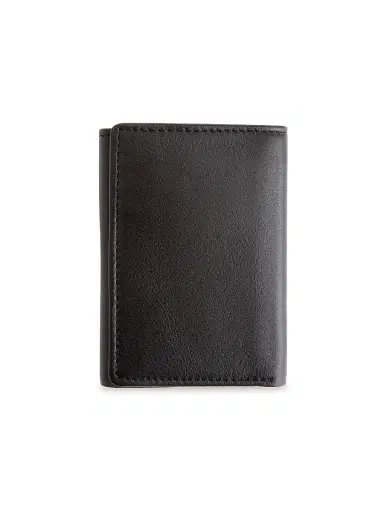 Royce New York Tri-Fold Leather Wallet - Black | Thumbnail 1